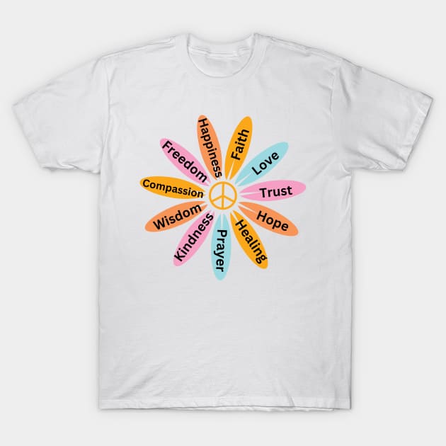 Wisdom wheel of Peace T-Shirt by BOUTIQUE MINDFUL 